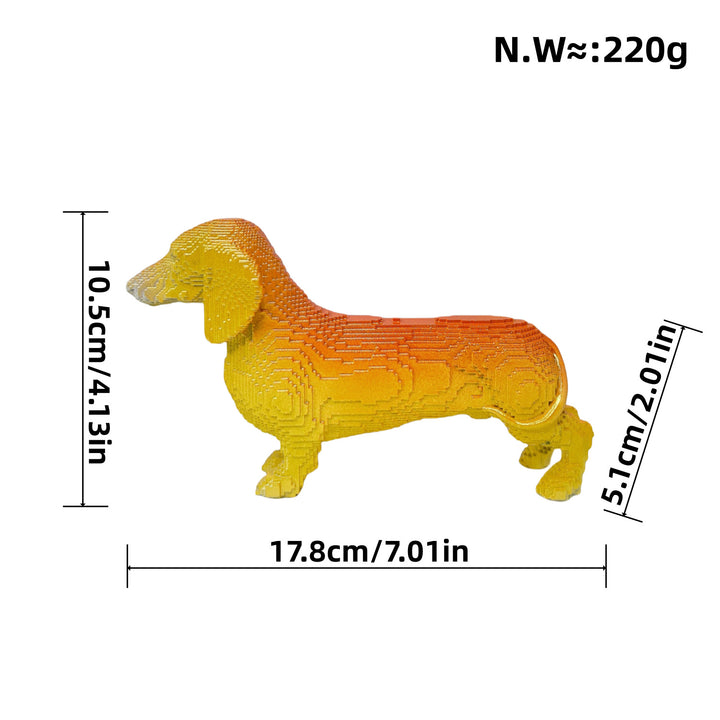 Verspielte Dekofigur eines süßen Dachshunds Karnz