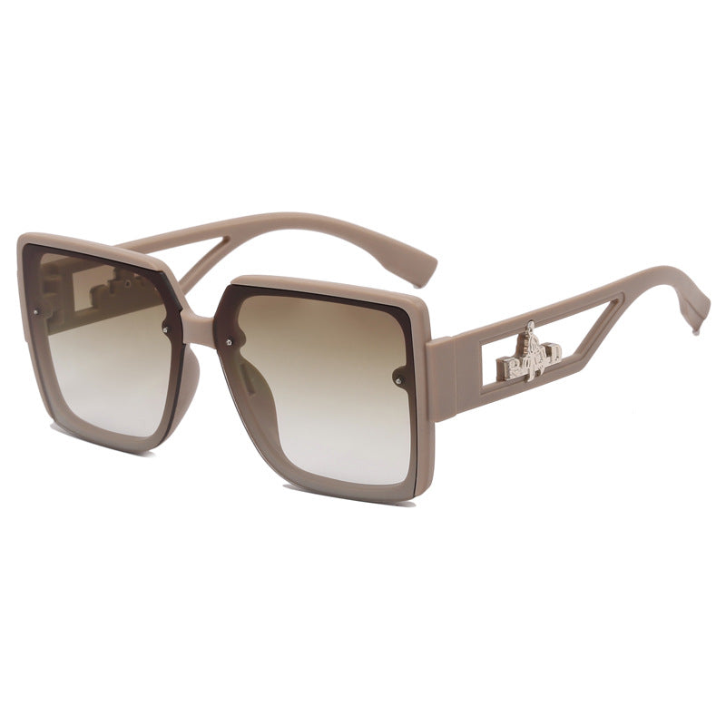 Damen quadratische Designer-Sonnenbrille mit eleganten Verzierungen Karnz