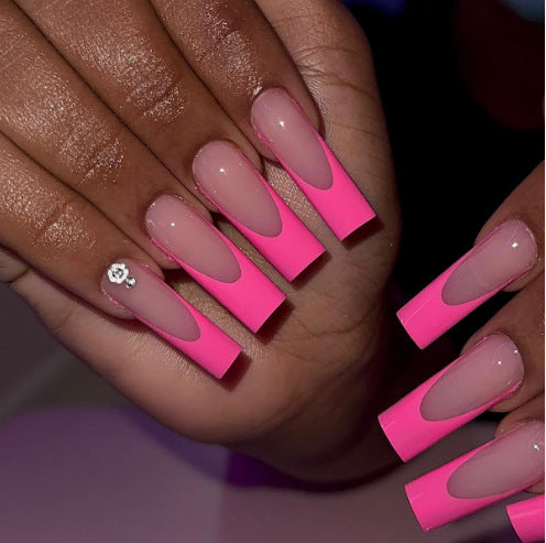 Dekorative florale Press-On Nagelset Karnz