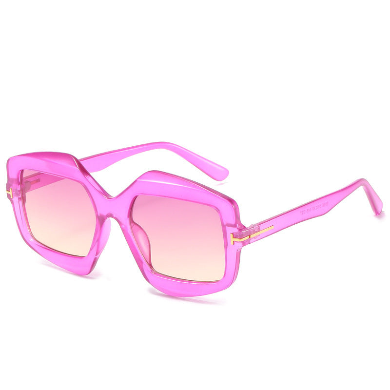 Bold gemusterte hexagonale Sonnenbrille Karnz