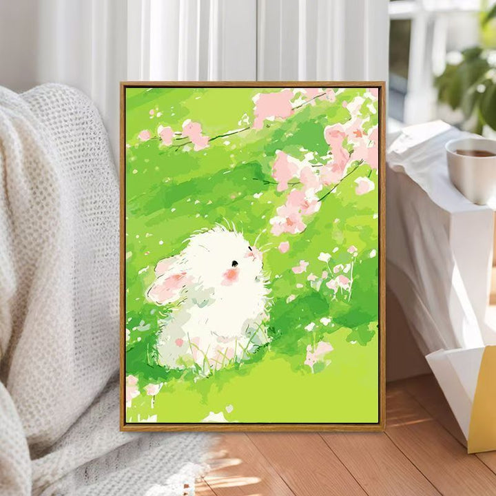 Verspielt Hase Illustration Leinwand Kunst Karnz