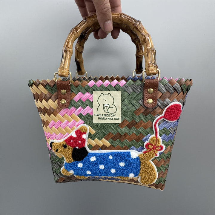 Verspielte Bast Handtasche Karnz
