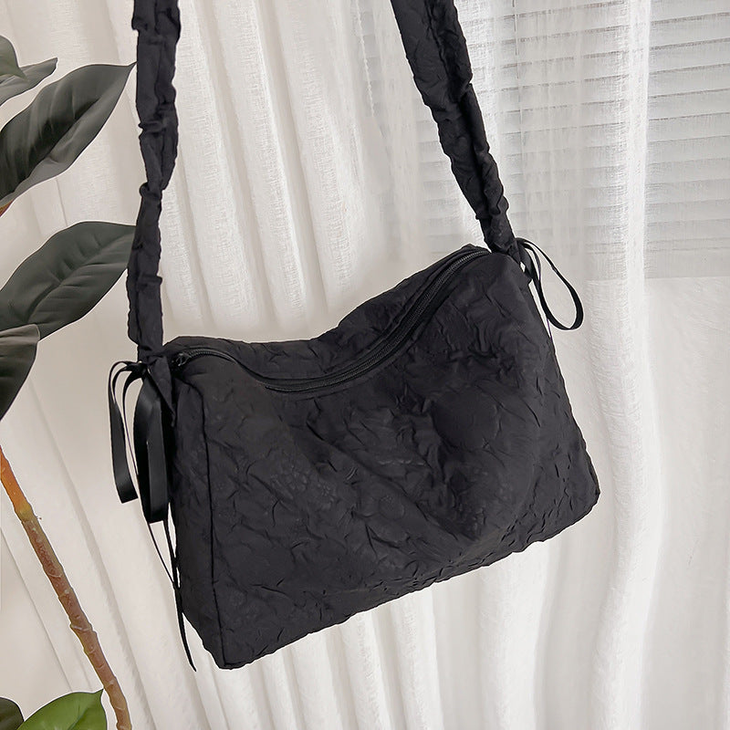 Gekräuseltes Stoff Lässiger Schultertasche