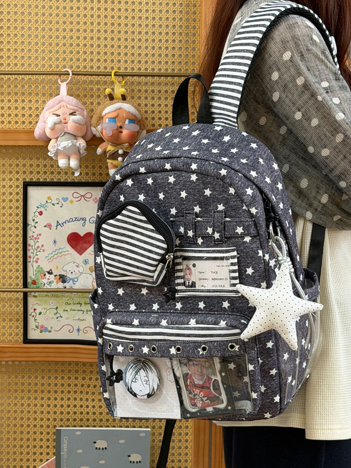 Stilvoller Mehrfach-Taschen Klar-Panel Rucksack Karnz