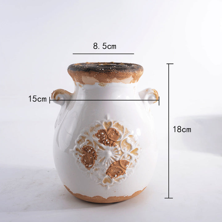 Elegante Keramikvase mit Ziermuster Karnz