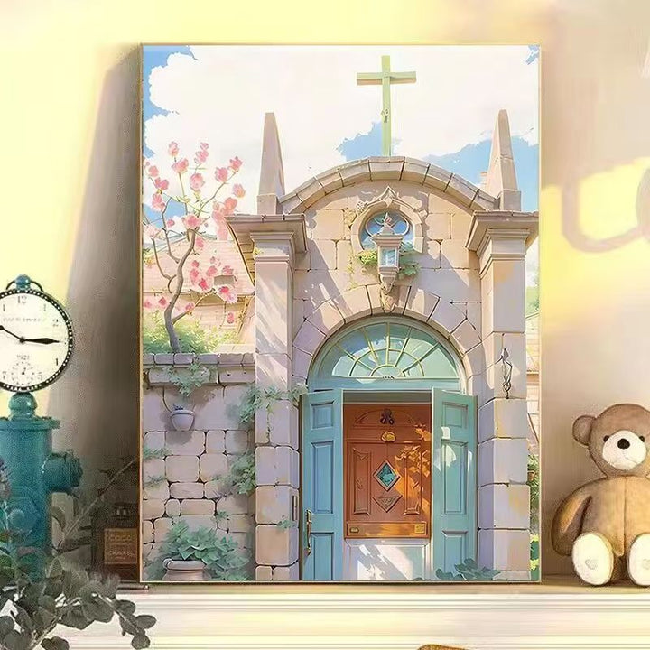 Bunte städtische Landschaft Wandkunst Karnz