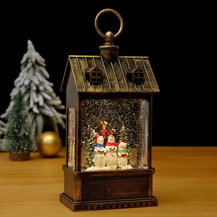 Nostalgische Weihnachtslaterne mit beweglich großem Weihnachtsmann Karnz