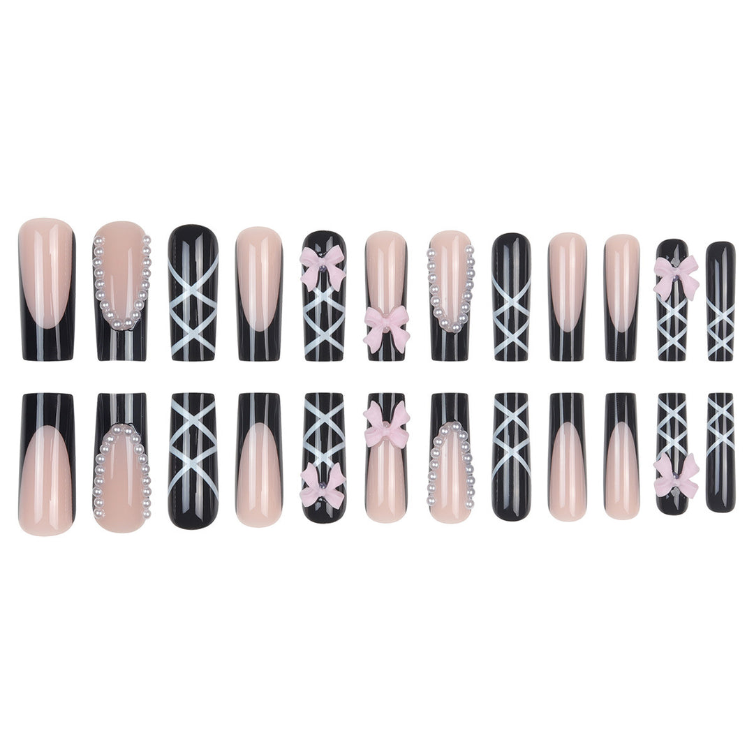 Künstlerisches Bogen-verziertes Stiletto-Nagelset Karnz