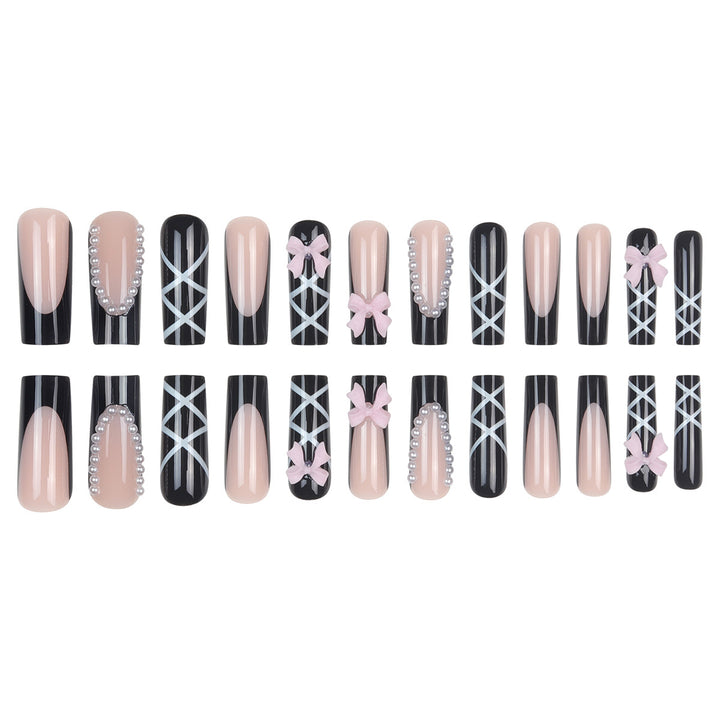 Künstlerisches Bogen-verziertes Stiletto-Nagelset Karnz