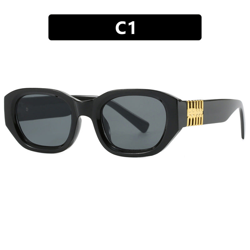 Damen modische Sonnenbrille mit einzigartigem, geometrischem Design und eleganten Akzenten Karnz