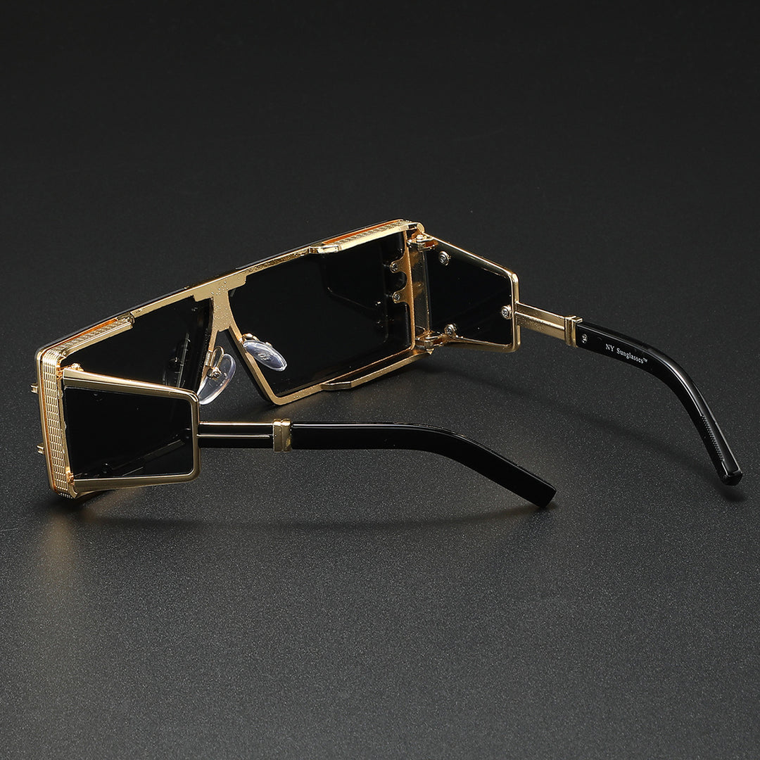 Damen Modische Designer-Sonnenbrille mit großzügigem Rahmen und stilvollem Akzent Karnz
