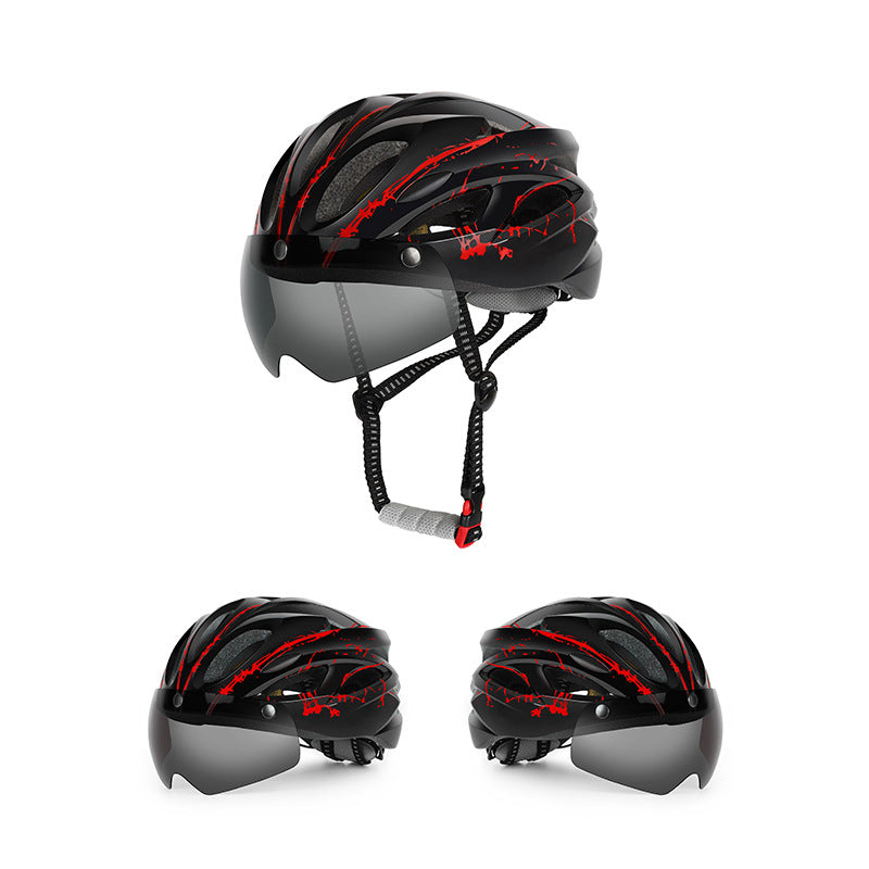 Aerodynamischer Fahrradhelm mit integriertem Visier Karnz
