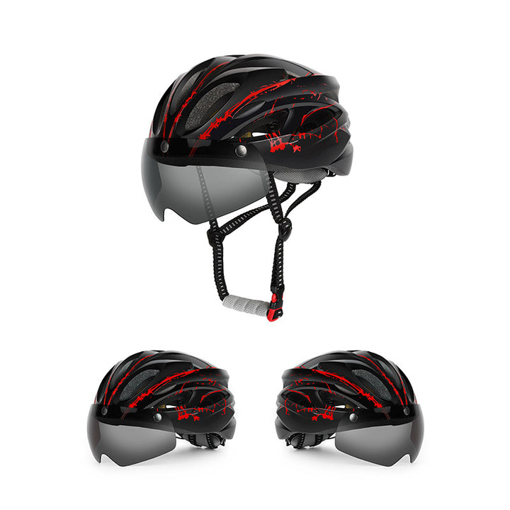Aerodynamischer Fahrradhelm mit integriertem Visier Karnz