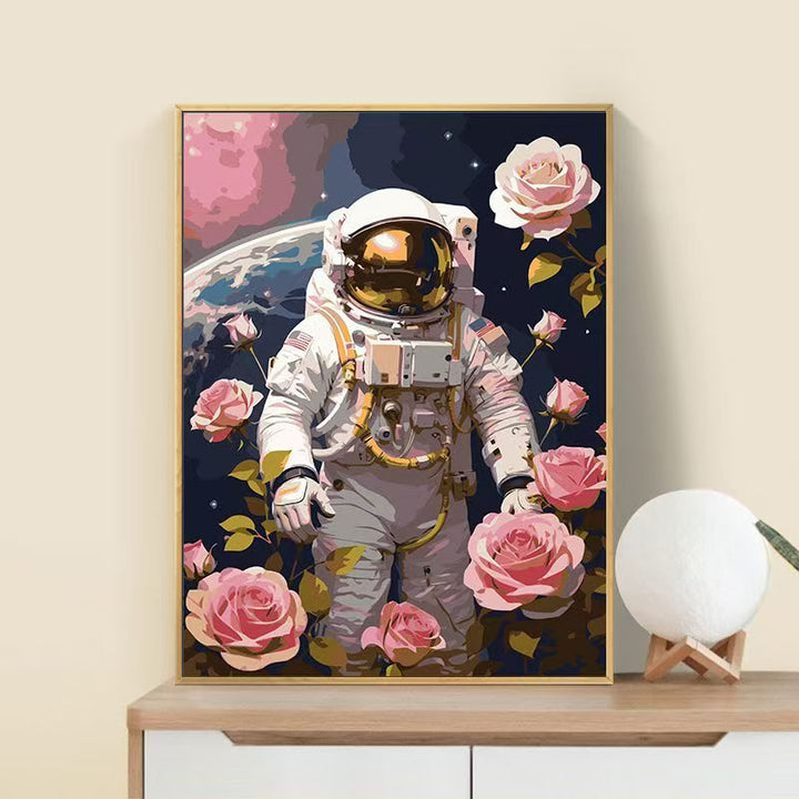 Astronaut Blumen Kunst Druck Karnz