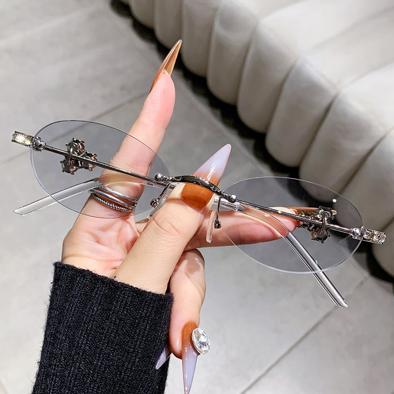 Damen elegante Sonnenbrille mit geometrischem Rahmen Karnz