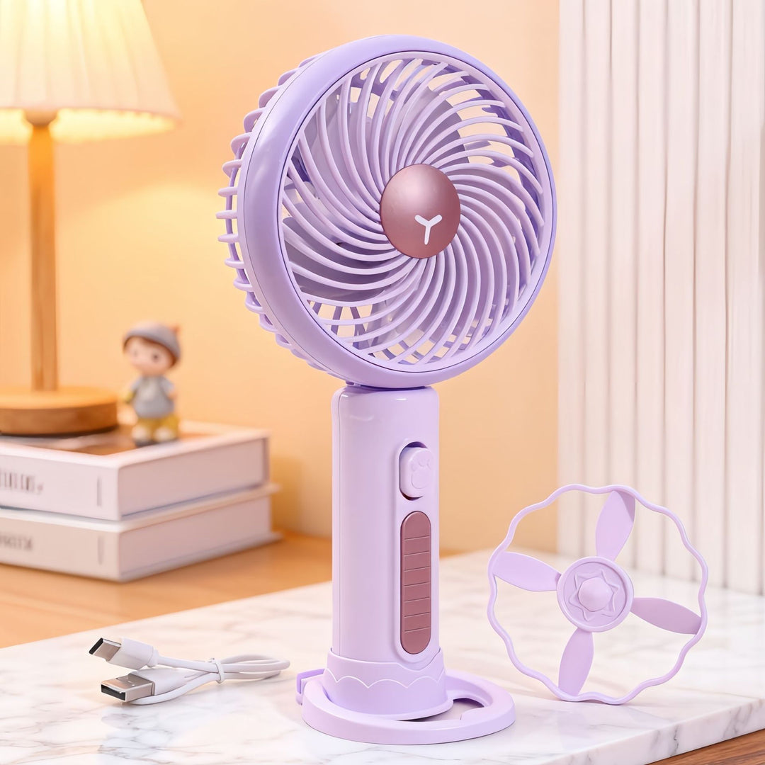 Damen Tragbarer Handventilator mit flexibler Neigungsverstellung und stufenloser Geschwindigkeitsregelung Karnz