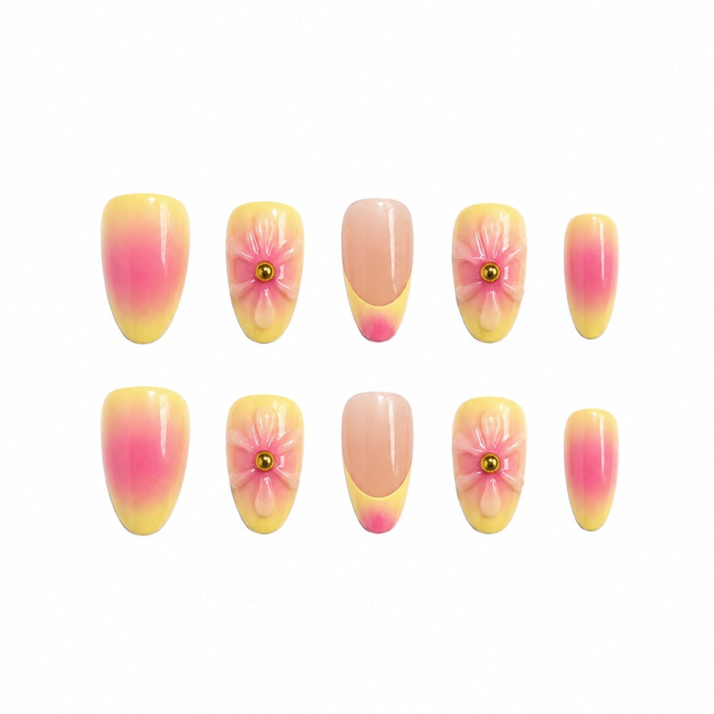 Künstlerisches Floral Press-On Nagelset Karnz 1787395270
