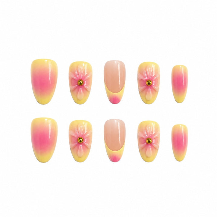 Künstlerisches Floral Press-On Nagelset Karnz 1787395270
