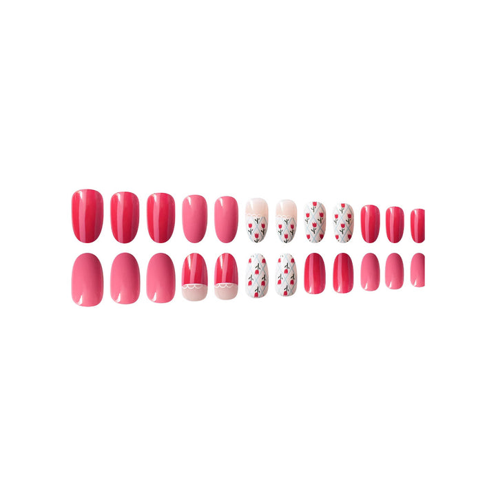 Künstlerisches Floral gemustertes Press-On Nail Art Set Karnz