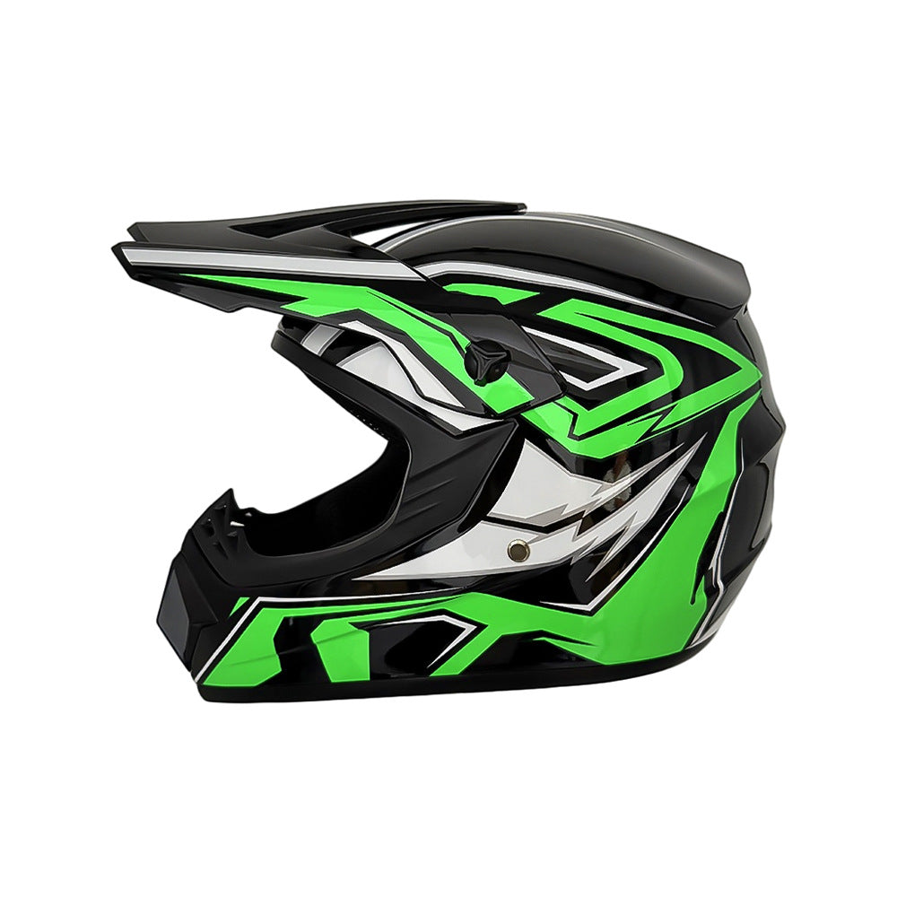 Vollgesicht-Motocross-Helm mit verlängertem Visier und verstärktem Kinnschutz Karnz