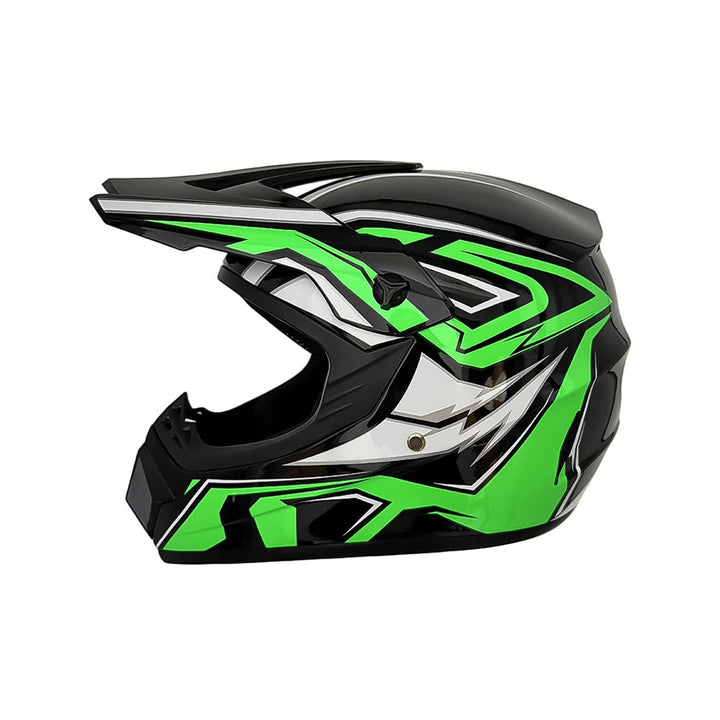 Vollgesicht-Motocross-Helm mit verlängertem Visier und verstärktem Kinnschutz Karnz