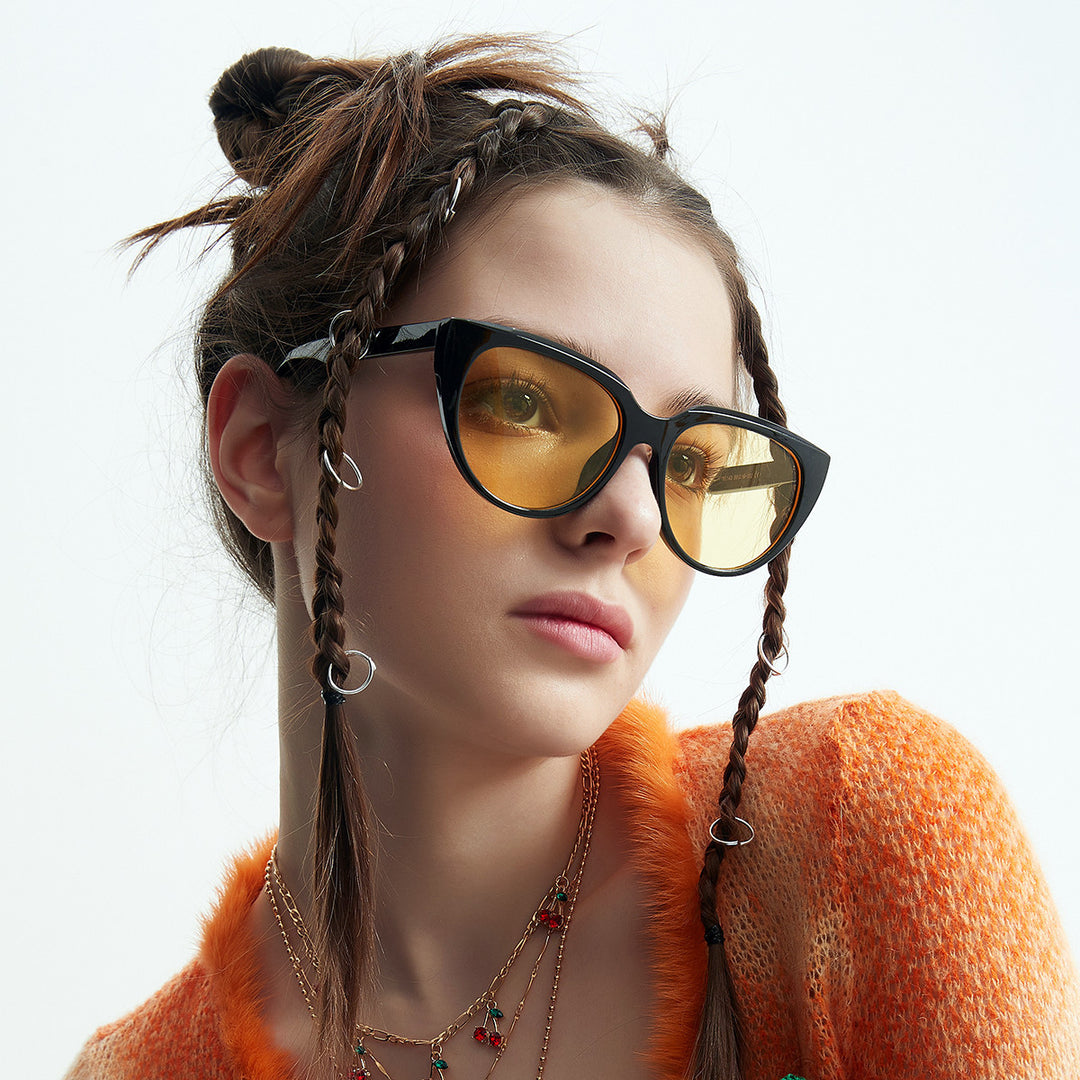 Damen trendige Cat-Eye Sonnenbrille mit komfortabler Passform Karnz