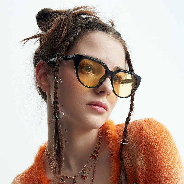 Damen trendige Cat-Eye Sonnenbrille mit komfortabler Passform Karnz