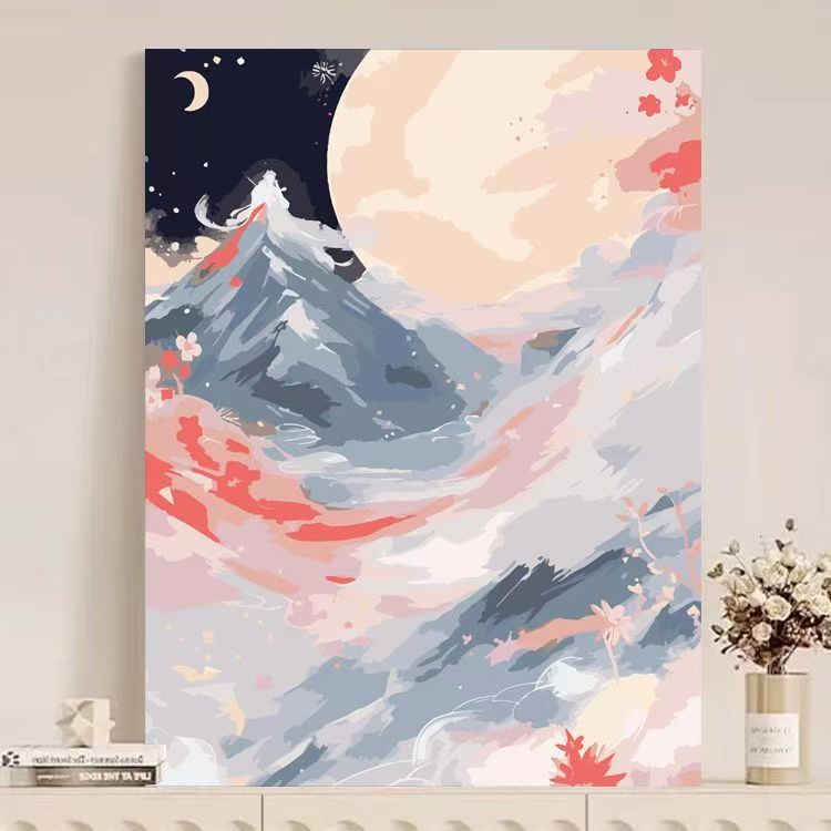Abstrakte Berglandschaft Leinwand Kunst Karnz