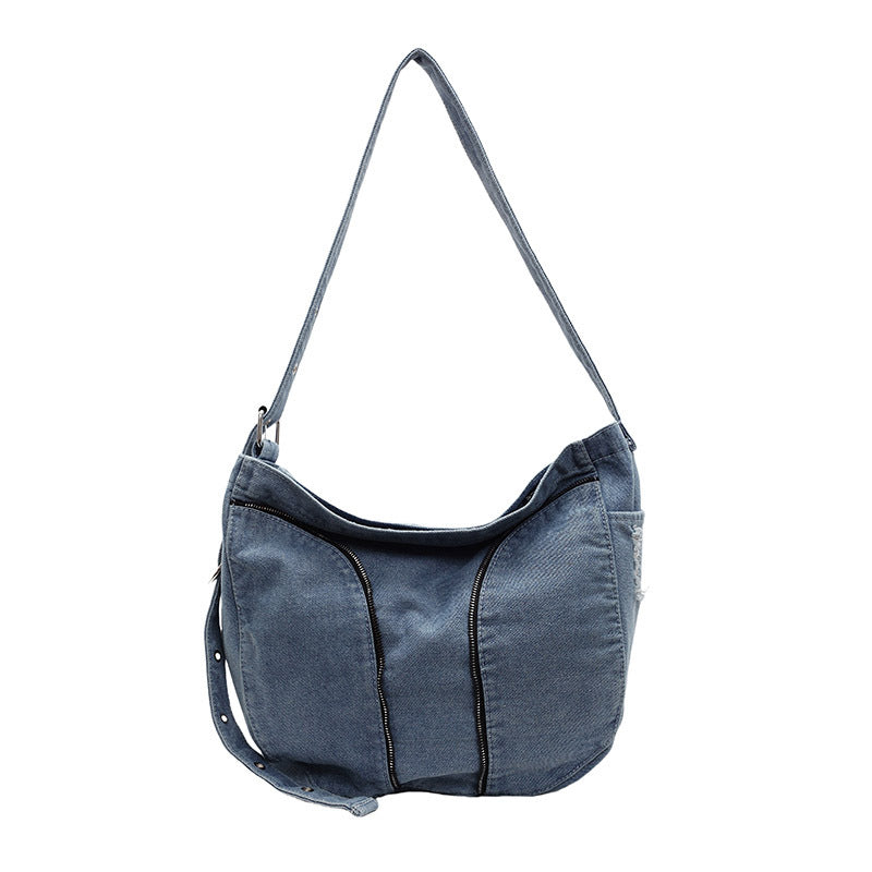 Modische Denim Schultertasche Karnz