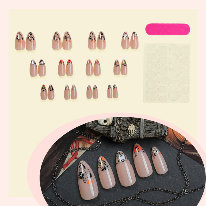 Künstlerisches thematisches Press-On-Nageldesign Karnz