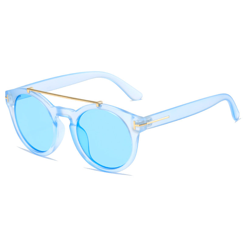 Damen modische Sonnenbrille mit eleganten runden Gläsern Karnz