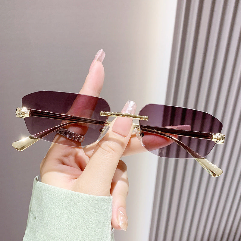 Damen elegante Halbgestell Sonnenbrille Karnz