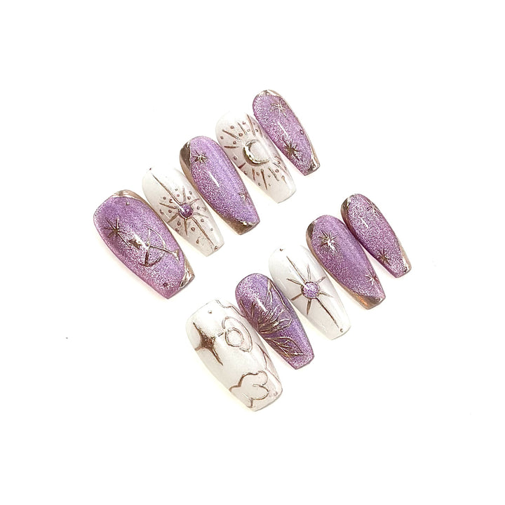 Himmels-inspirierte Press-On Nagelkunst Set