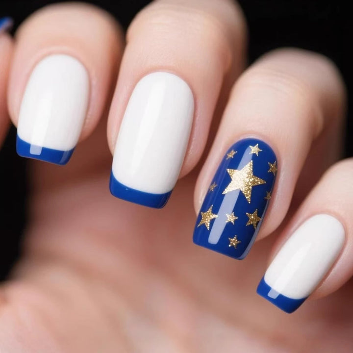Elegante sternverzierte Nagelkunst Karnz
