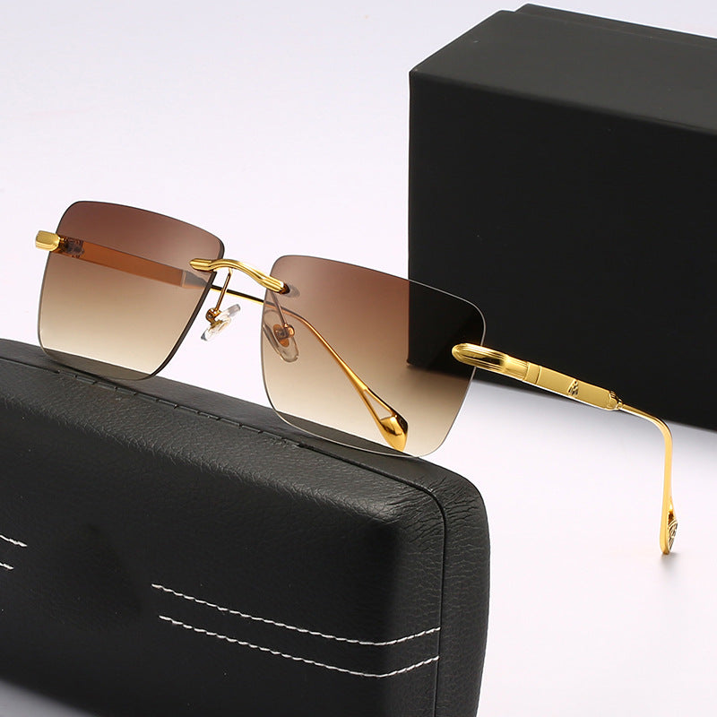 Damen modische quadratische Sonnenbrille mit luxuriösen Metall-Akzenten Karnz