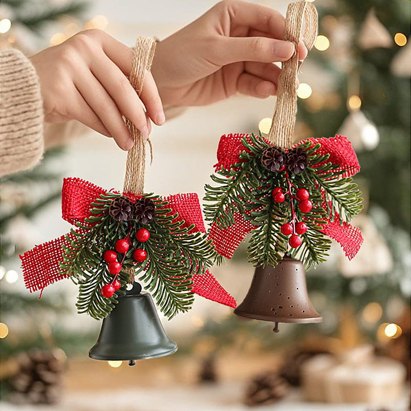 Festliche Weihnachtsglocke mit Tannenzapfen-Dekoration Karnz