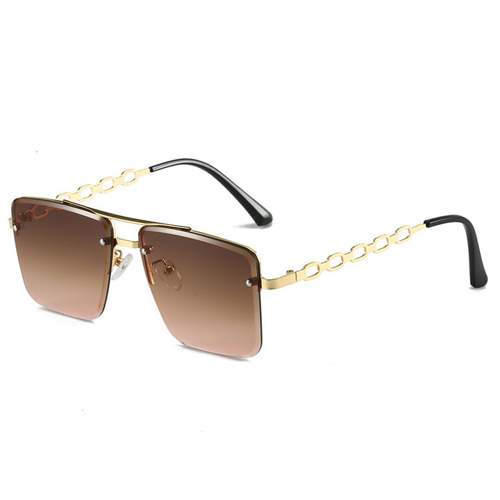 Damen Quadratische Sonnenbrille mit eleganter Kettenstruktur Karnz