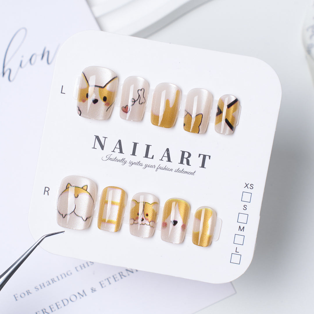 Künstlerisches Tier-Themen Press-On Nagelset Karnz
