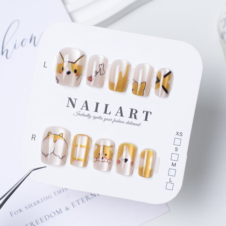 Künstlerisches Tier-Themen Press-On Nagelset Karnz