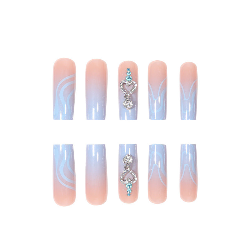 Elegant gestaltete grafische abstrakte Nagelkunstverlängerungen Karnz