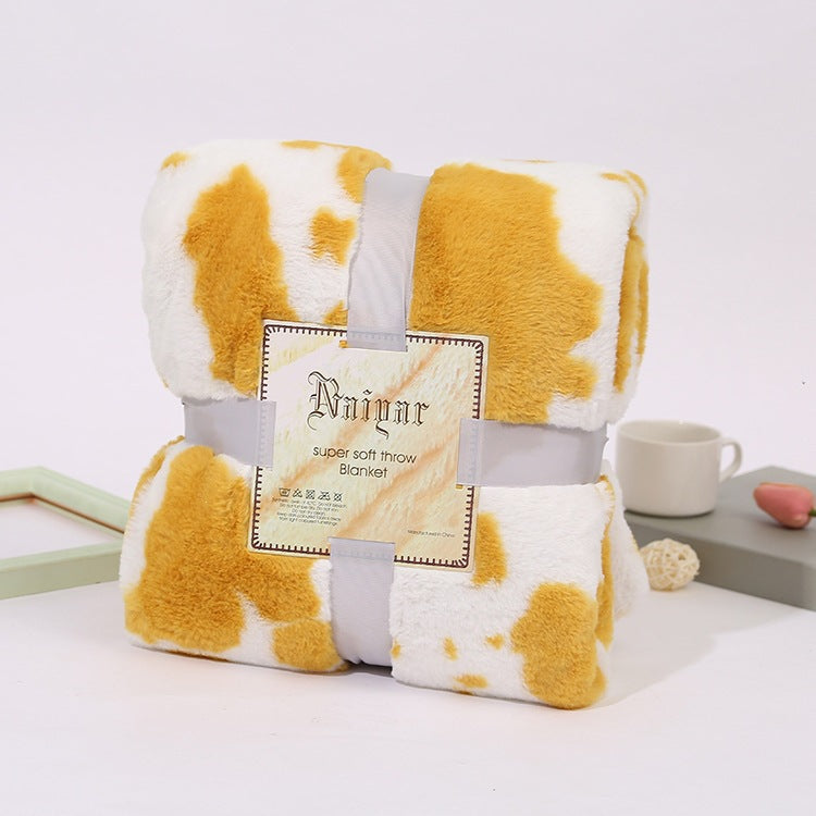 Ultra-weiches Kuhmuster-Fleece-Wurfdecke