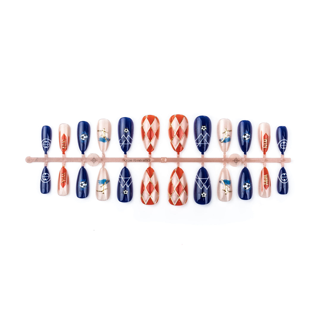 Sport-Themen Press-On Nail Art Set