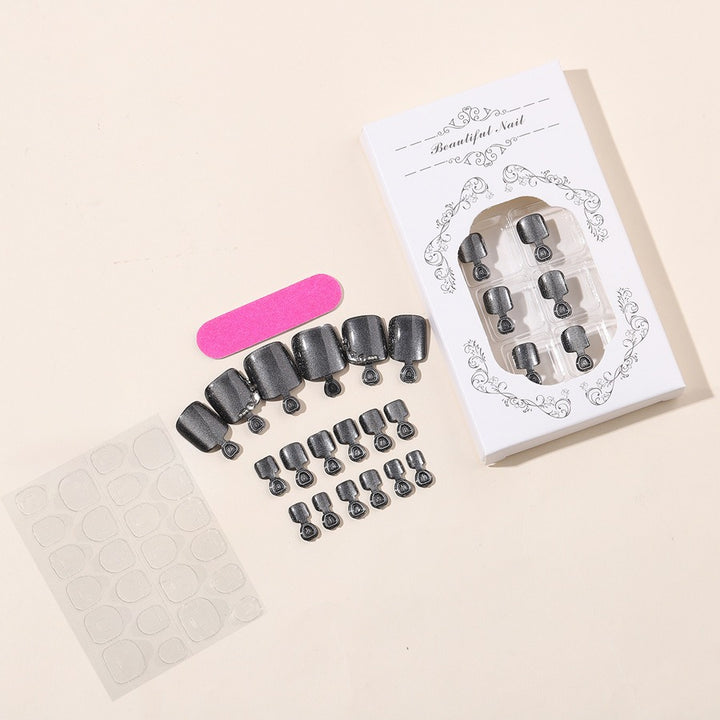 Kunstnagelset mit glänzender Oberfläche und Pflegezubehör Karnz
