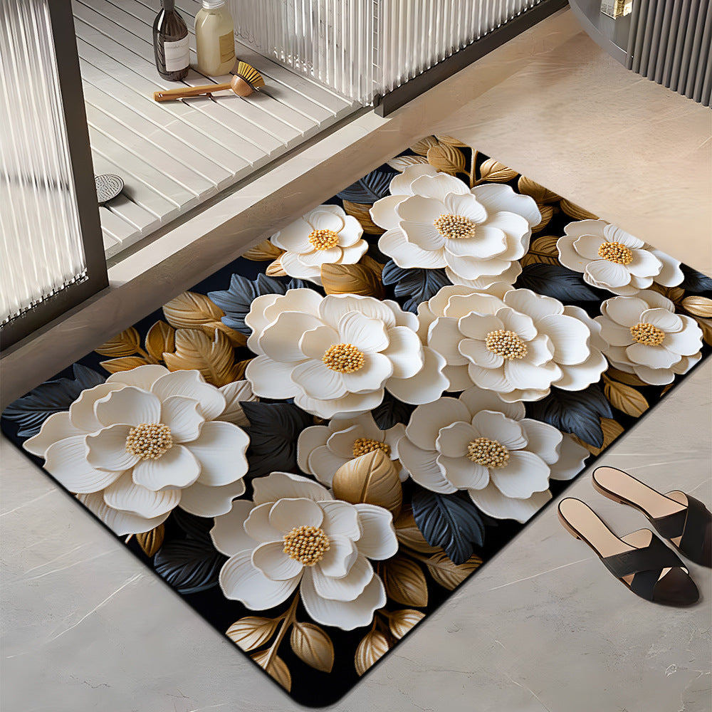 Floral Design Badezimmermatte Karnz