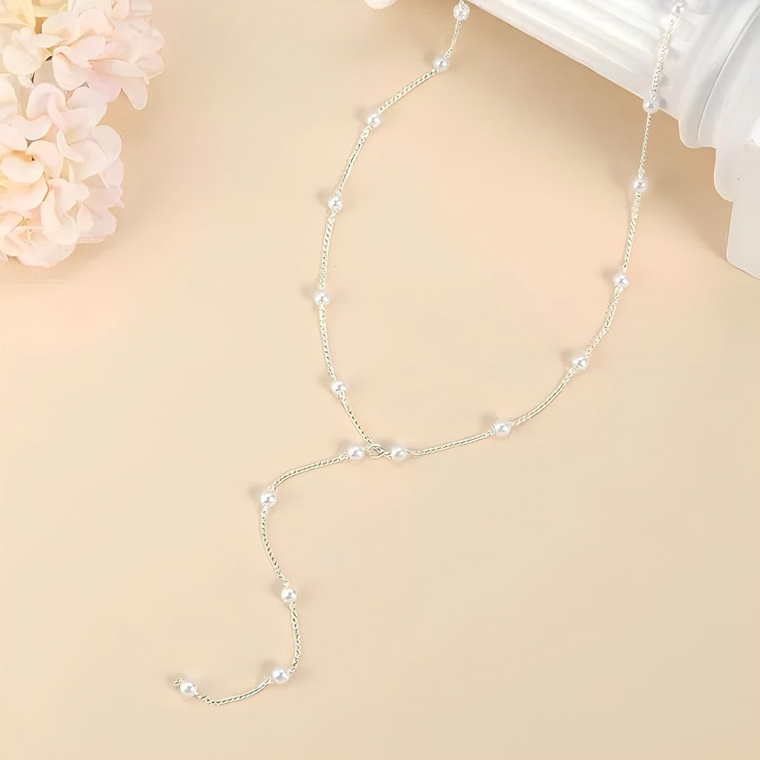 Elegante Perlen-Lariat-Halskette Karnz