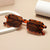 Damen geometrische Sonnenbrille mit trendigem Animal-Print Karnz