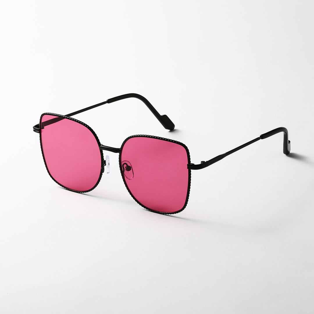 Damen modische oversized Designer-Sonnenbrille mit facettenreichem Rahmen Karnz