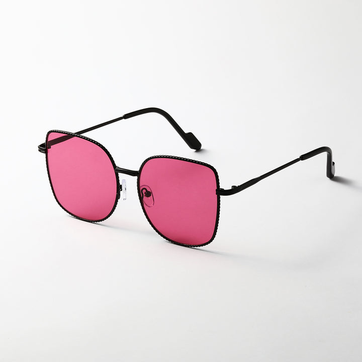 Damen modische oversized Designer-Sonnenbrille mit facettenreichem Rahmen Karnz