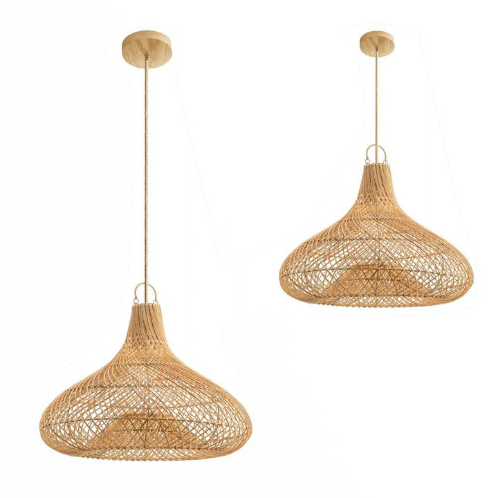 Dekorative Hängeleuchte Aus Rattan Karnz