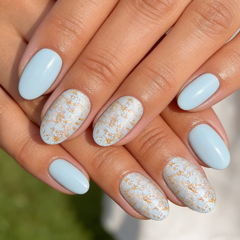 Elegantes Press-On-Nagelkunst-Set mit Glitzerakzenten Karnz
